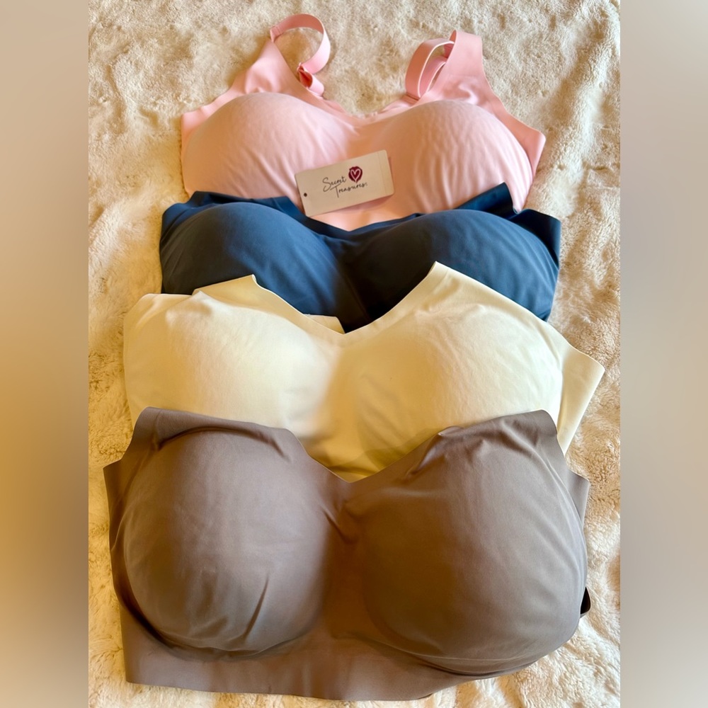 Secret Treasures Wirefree Bonded Lounge Bras w/Convertible straps BUNDLE 4. XXL